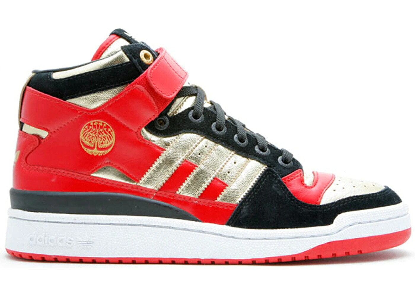 アディダス フォーラム ミッド 黒色 ブラック ゴールド スニーカー メンズ ADIDAS FORUM MID HELLBOY 2 / BLACK 1 METALLIC GOLD LIGHT｜スニケス