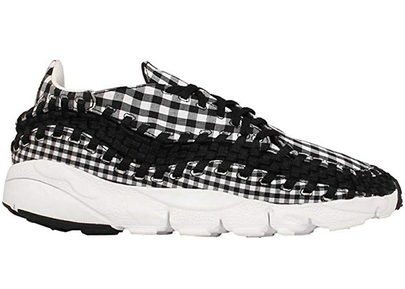 ナイキ ウーブン 黒色 ブラック 白色 ホワイト スニーカー メンズ NIKE AIR FOOTSCAPE WOVEN MOTION GINGHAM PACK BLACK / BLACK BLACK SUMMIT WHITE