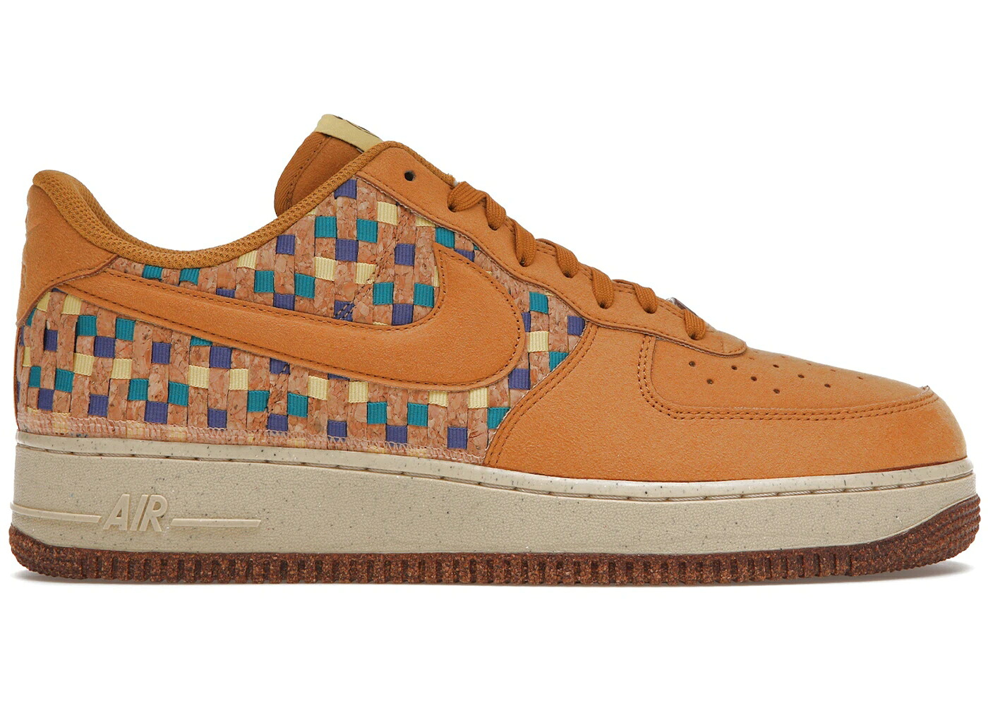 ナイキ ウーブン ウィート ゴールド 紫 パープル スニーカー メンズ NIKE AIR FORE 1 LOW N7 WOVEN CORK / WHEAT SATURN GOLD DARK PURPLE|スニケス