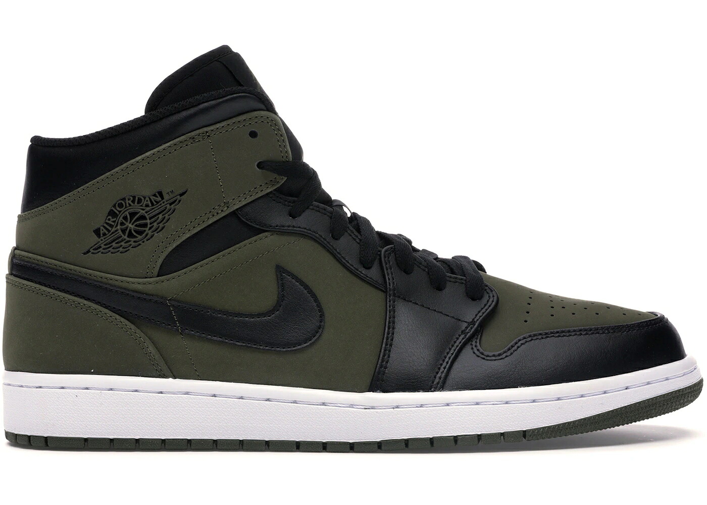 ナイキ ジョーダン ミッド オリーブ 黒いこと 黒いこと 白いこと 白いこと スニーカー メンズ JORDAN 1 MID OLIVE CANVAS / OLIVE CANVAS BLACK WHITE
