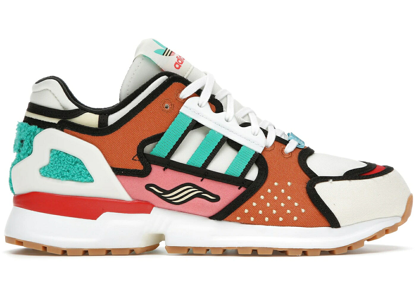 アディダス 白いこと 白いこと 赤銅色 赤銅色 サクラ色 スニーカー メンズ ADIDAS ZX 10000 THE SIMPSONS KRUSTY BURGER / WHITE BROWN PINK