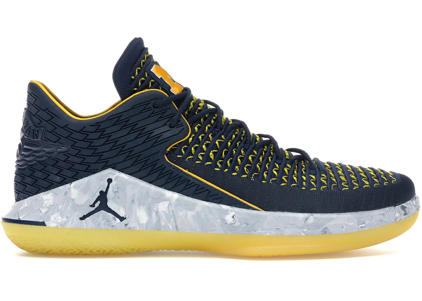 ナイキ ジョーダン ミシガン カレッジ 紺色 ネイビー 銀色 シルバー スニーカー メンズ JORDAN XXXII LOW MICHIGAN / COLLEGE NAVY METALLIC SILVER