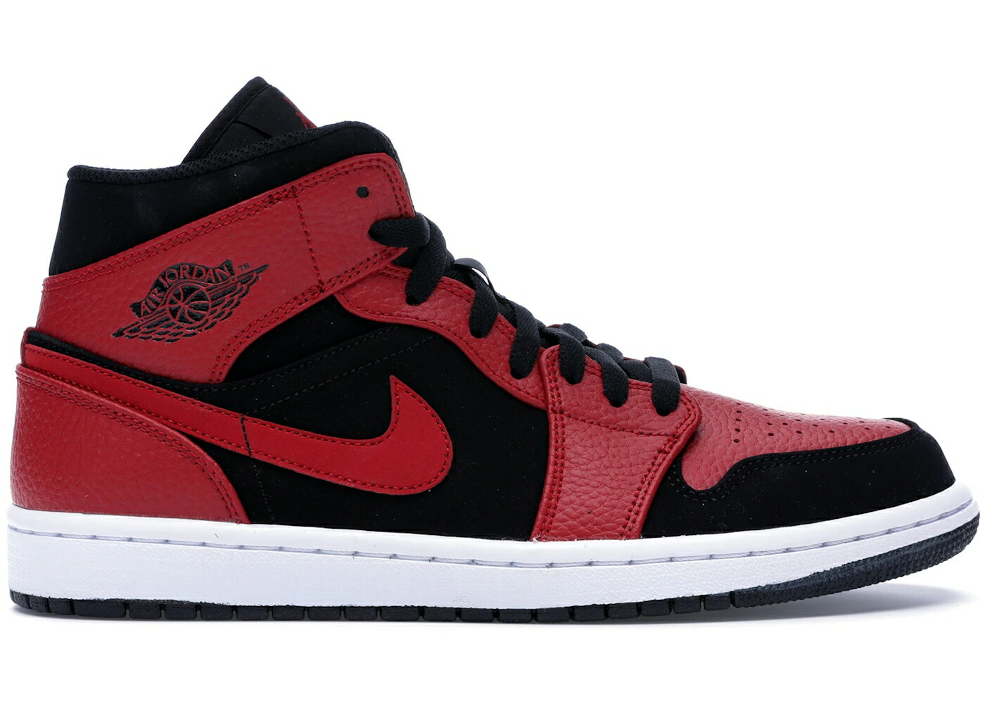 ナイキ ジョーダン ミッド リベンジ 黒色 ブラック 白色 ホワイト 赤 レッド スニーカー メンズ JORDAN 1 MID REVERSE BRED / BLACK WHITE GYM RED