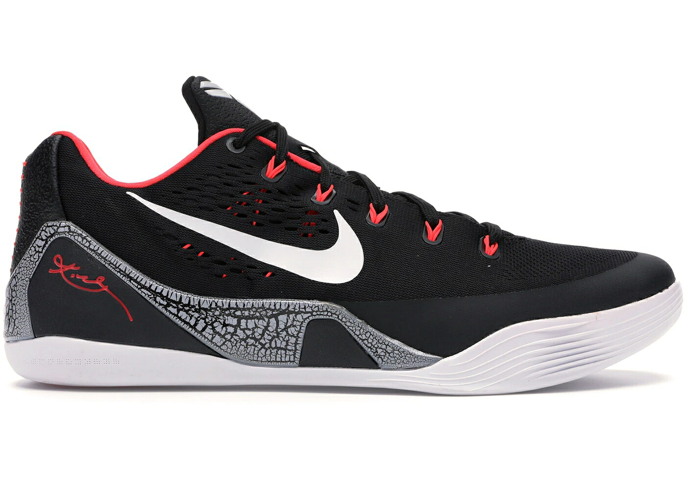 ナイキ コービー レーザ クリムゾン 黒いこと 黒いこと 白いこと 白いこと スニーカー メンズ NIKE KOBE 9 EM LOW LASER CRIMSON / BLACK WHITE LASER CRIMSON WOLF