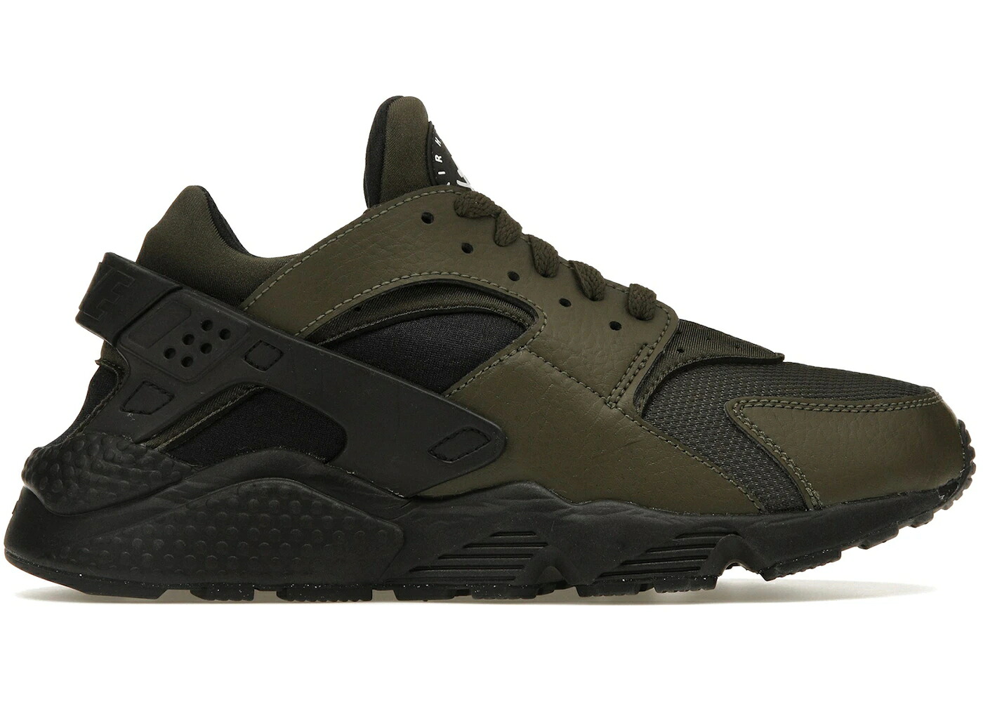 ナイキ ハラチ オリーブ 黒色 ブラック 白色 ホワイト スニーカー メンズ NIKE AIR HUARACHE PRM OLIVE BLACK / OLIVE BLACK WHITE|スニケス