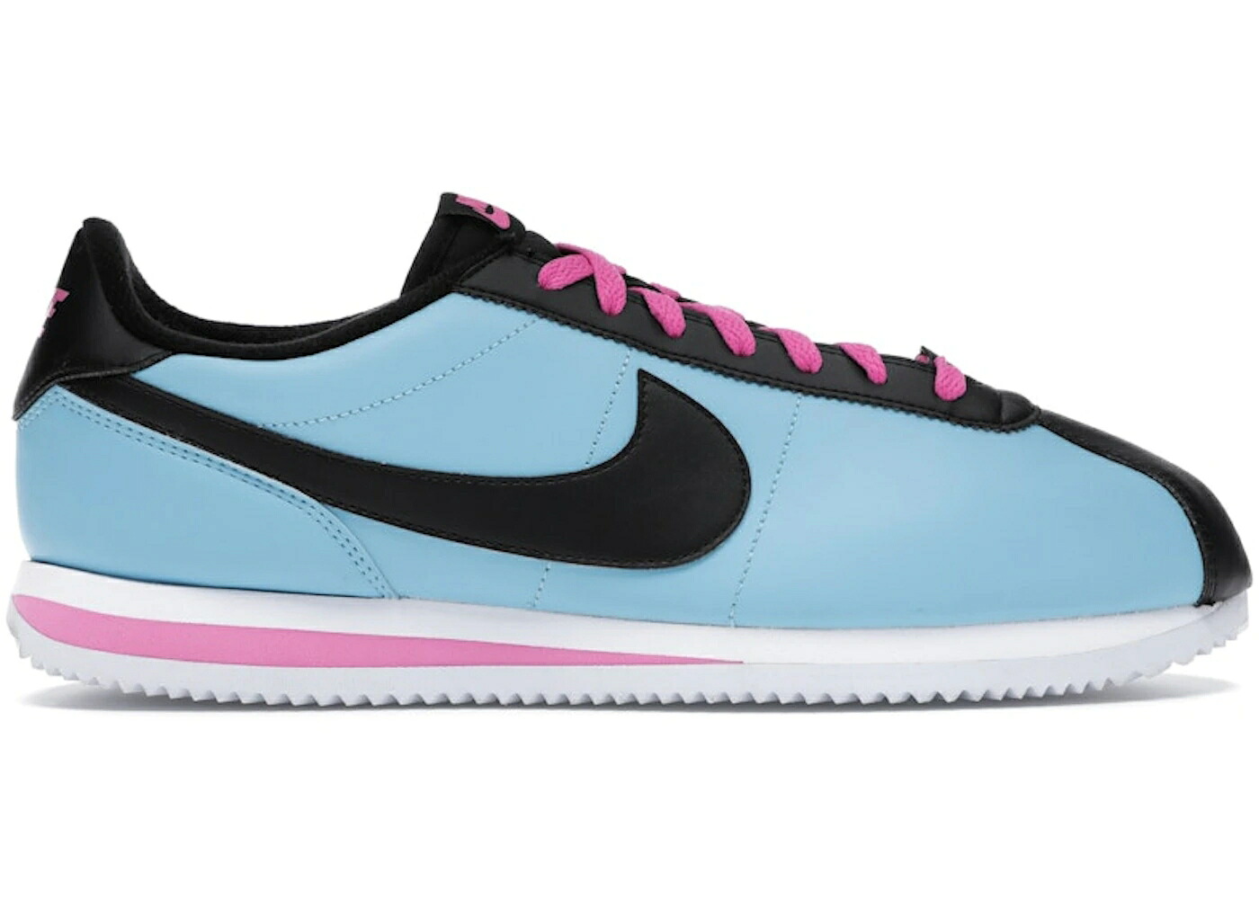 ナイキ コルテッツ レザー 青色 ブルー 黒色 ブラック レーザー スニーカー メンズ NIKE CORTEZ BASIC LEATHER SOUTH BEACH / BLUE GALE BLACK LASER FUCHSIA