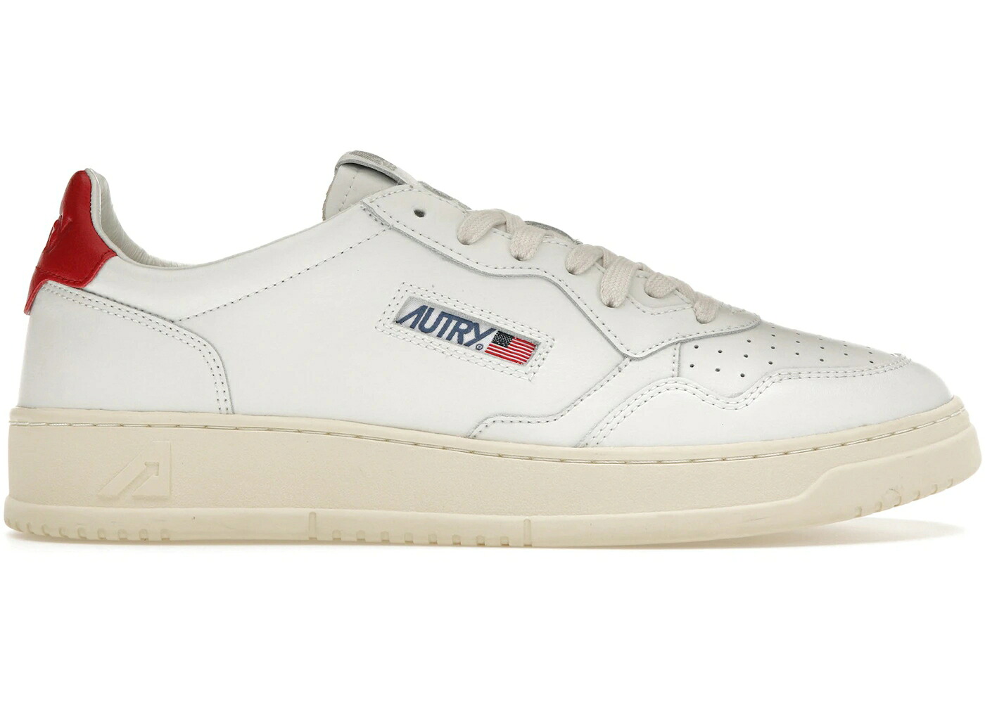 なめし革 白いこと 白いこと 赤 赤いこと 皮膚軟化剤 スニーカー メンズ AUTRY MEDALIST LEATHER LOW WHITE RED / WHITE RED CREAM