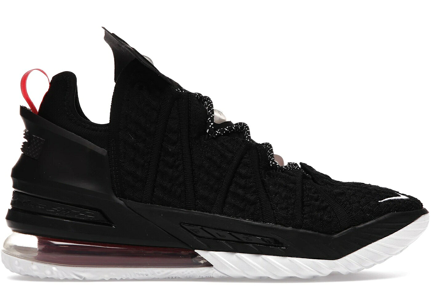 ナイキ レブロン 黒色 ブラック 白色 ホワイト 赤 レッド スニーカー メンズ NIKE LEBRON 18 BRED / BLACK WHITE UNIVERSITY RED