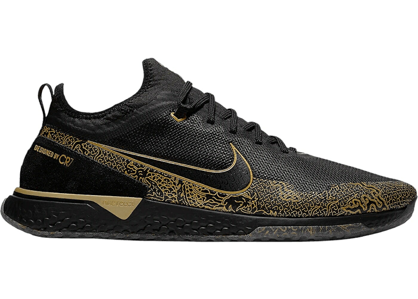 ナイキ リアクト 黒いこと 黒いこと ゴールド スニーカー メンズ NIKE REACT FC CR7 CRISTIANO RONALDO / BLACK METALLIC GOLD BLACK