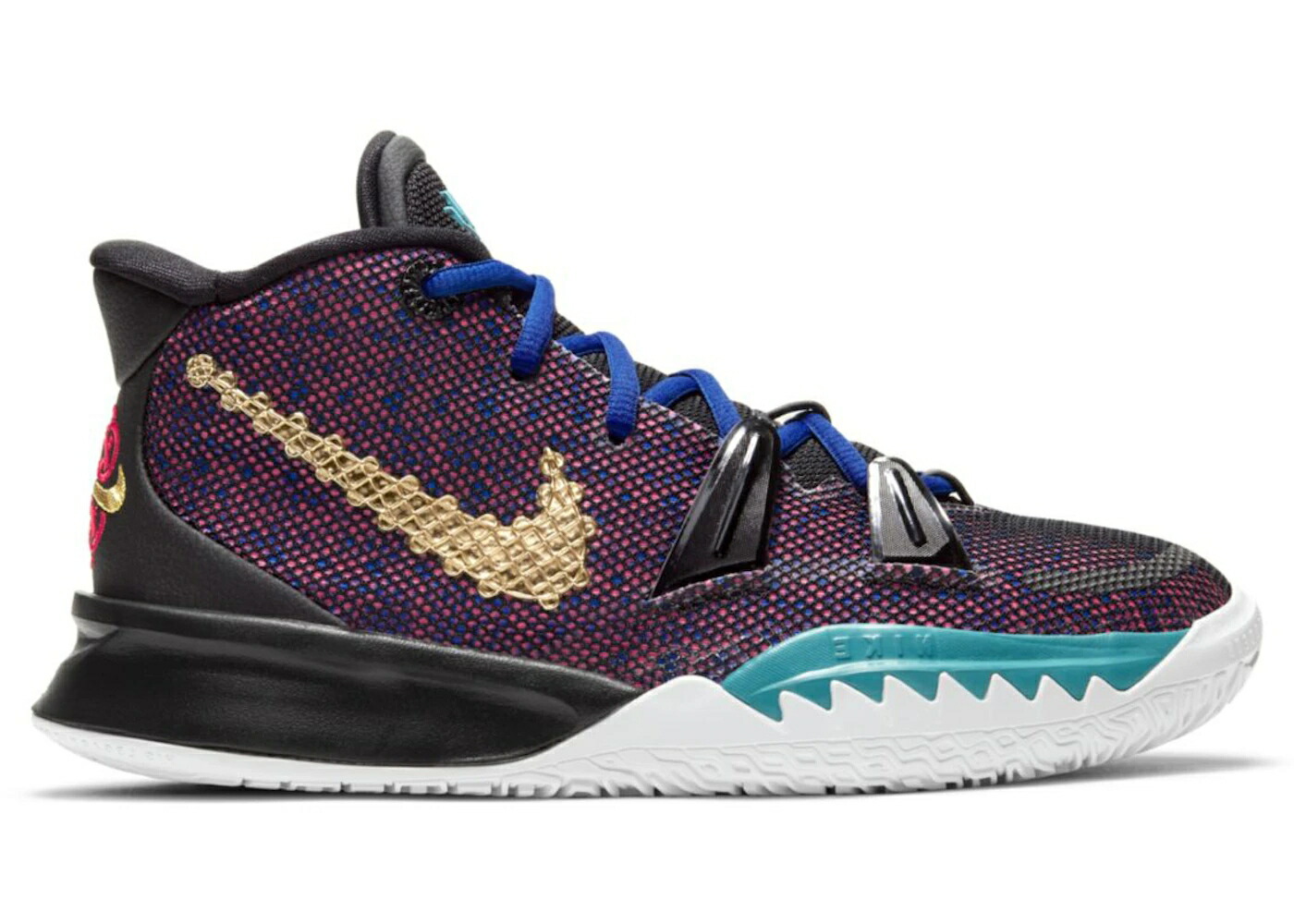 ナイキ カイリー 黒いこと 黒いこと サクラ色 お坊っちゃん キッズ NIKE KYRIE 7 CHINESE NEW YEAR (GS) / BLACK SPIRIT TEAL HYPER PINK もの言う花 マタニティ スニーカー