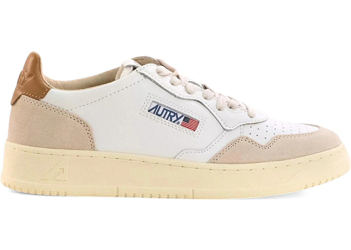 なめし革 白いこと 白いこと 赤銅色 赤銅色 スニーカー メンズ AUTRY MEDALIST LEATHER LOW WHITE BROWN SUGAR / WHITE BROWN SUGAR