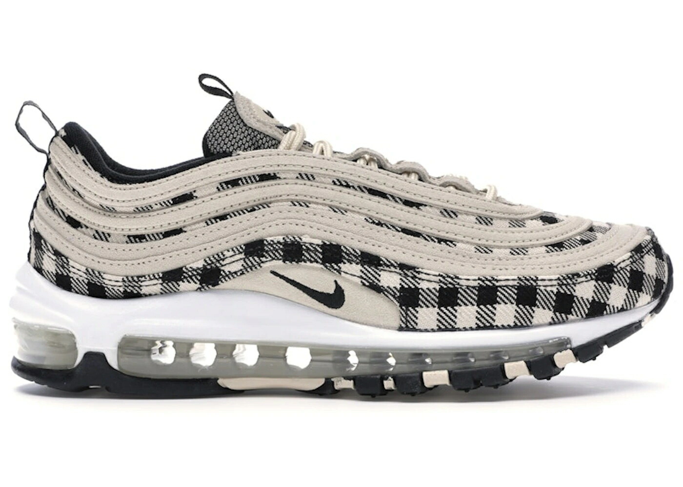 ナイキ マックス 皮膚軟化剤 黒いこと 黒いこと エア湖マックス スニーカー メンズ NIKE AIR MAX 97 PLAID LIGHT CREAM / LIGHT CREAM SAIL BLACK