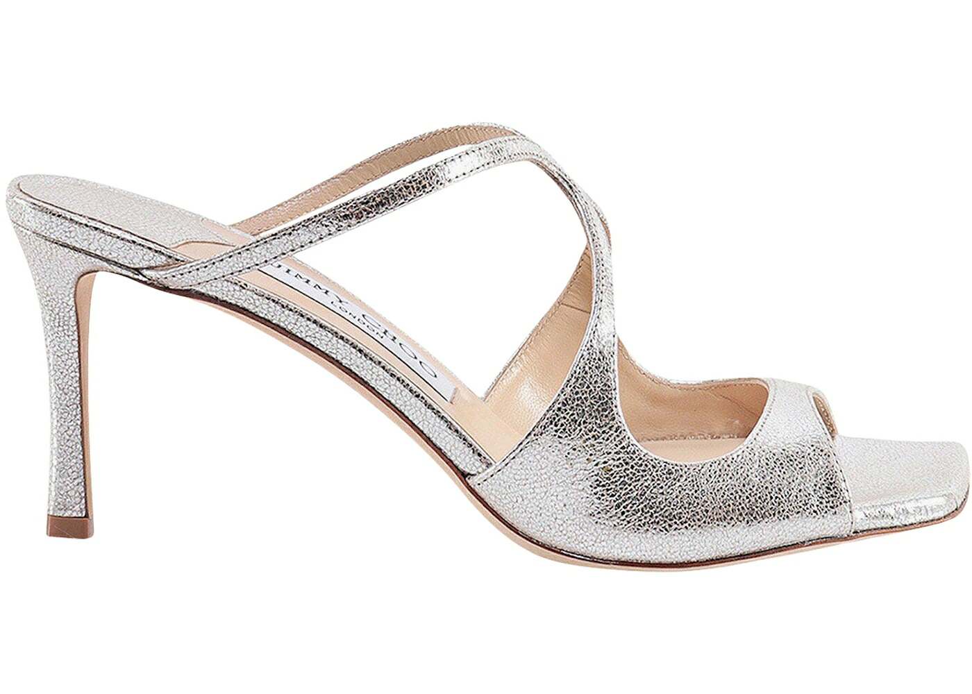 ジミーチュウ レザー 銀色 シルバー スニーカー レディース JIMMY CHOO JIMMY CHOO ANISE 75MM MULE CHAMPANGE LEATHER / SILVER