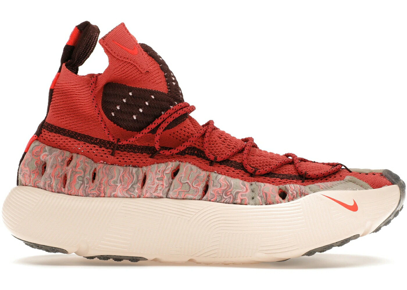 ナイキ 飛球編み物 クリムゾン スニーカー メンズ NIKE ISPA SENSE FLYKNIT ADOBE / ADOBE BRIGHT CRIMSON GUAVA ICE