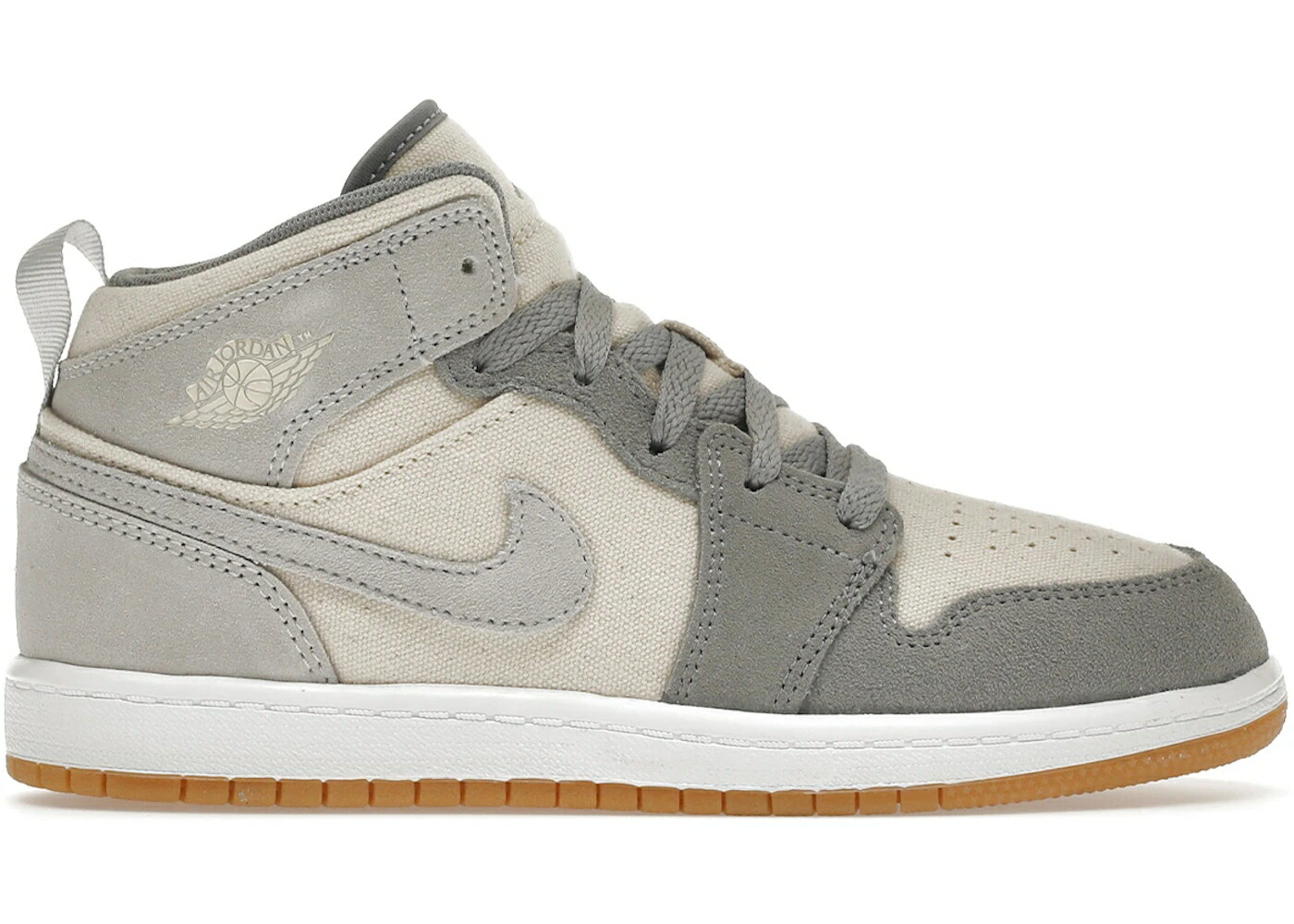 ナイキ ジョーダン ミッド 灰色 グレー 白色 ホワイト ジュニア キッズ JORDAN 1 MID SE COCONUT MILK PARTICLE GREY (PS) / COCONUT MILK PARTICLE GREY WHITE ベビー マタニティ スニーカー
