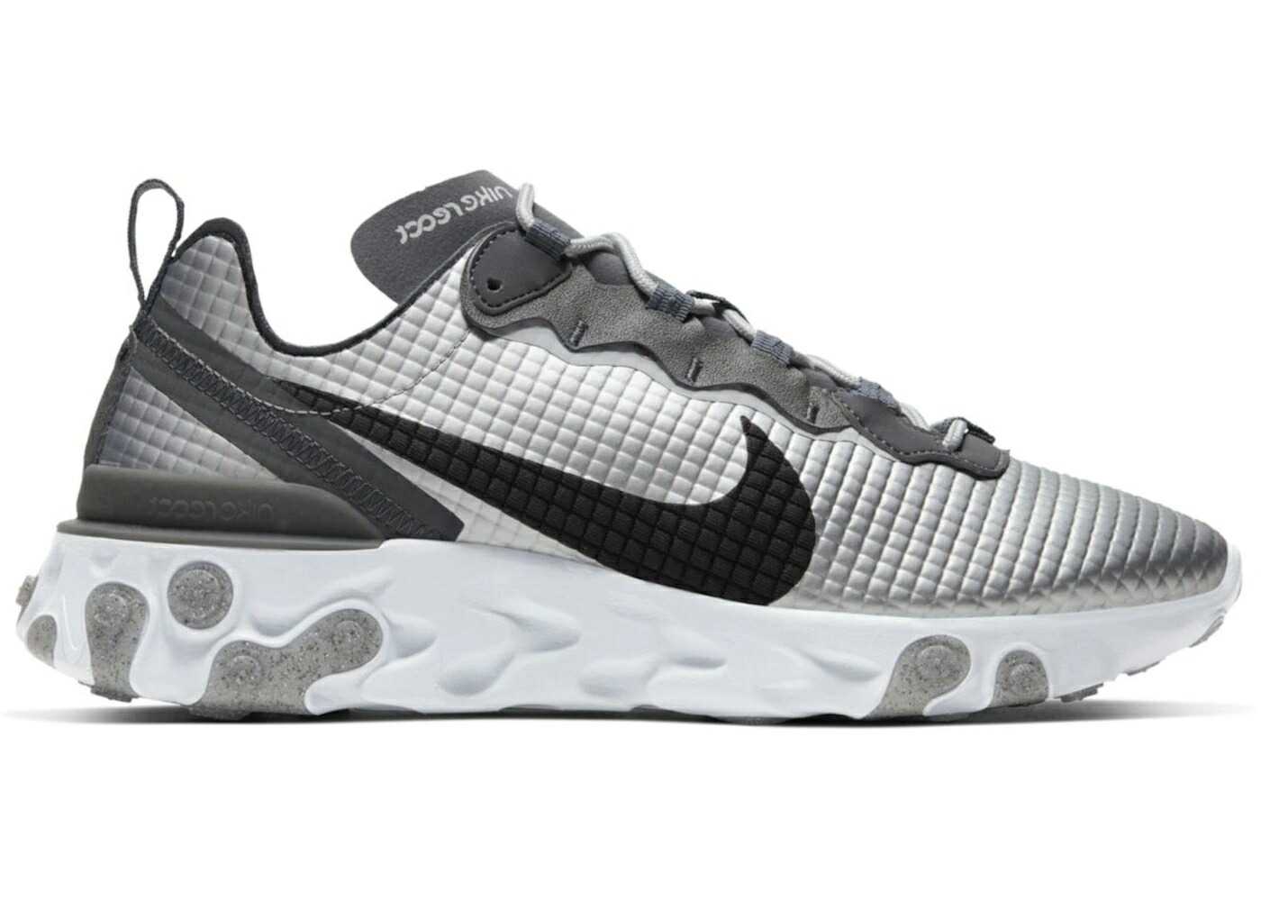 ナイキ リアクト エレメント 白色 ホワイト 銀色 シルバー 黒色 ブラック スニーカー メンズ NIKE REACT ELEMENT 55 QUILTED GRID WHITE / SILVER BLACK WHITE