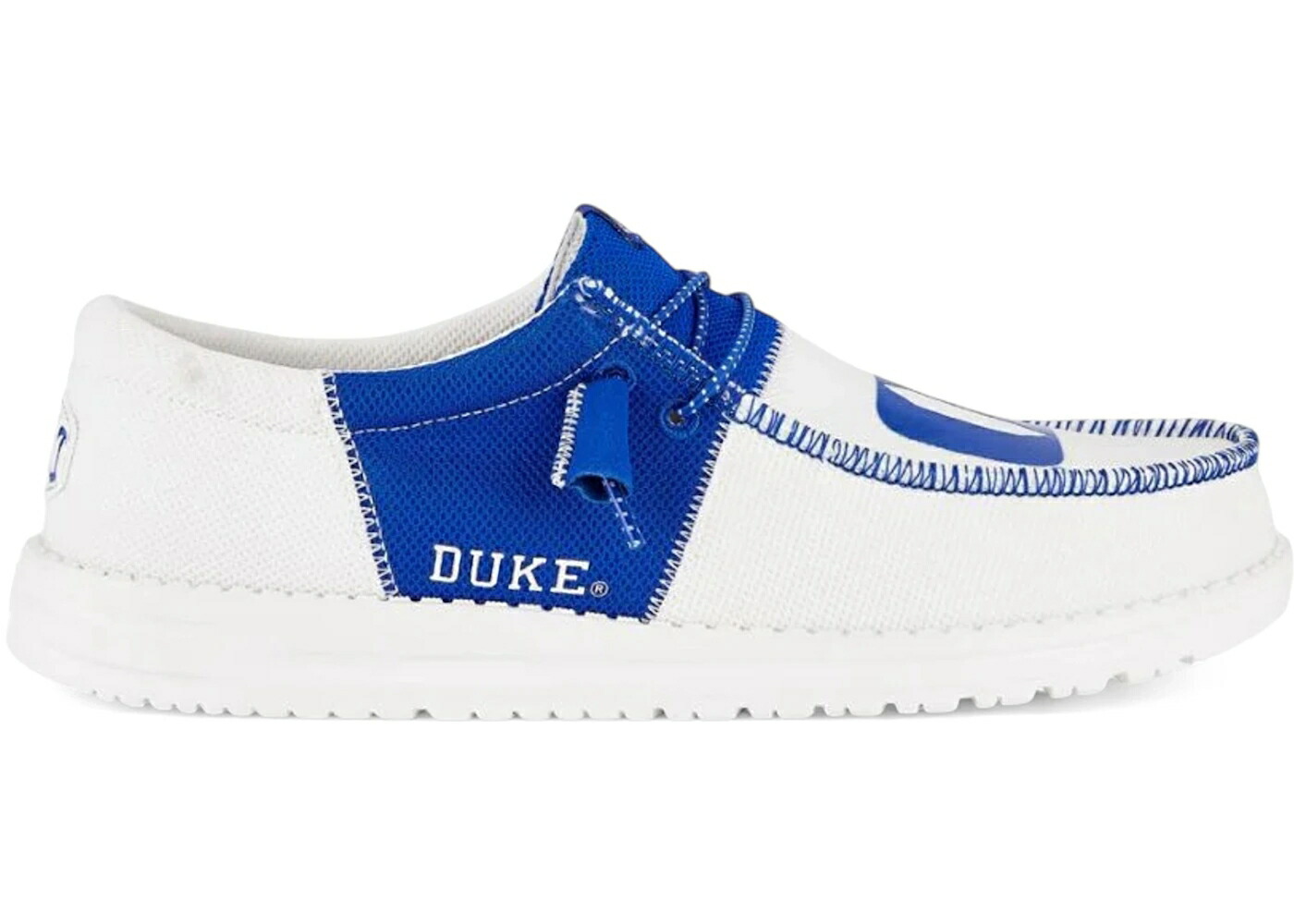 ヘイデュード デューク 青色 ブルー デビルス 白色 ホワイト ブルーデビルス スニーカー メンズ HEY DUDE HEY DUDE WALLY TRI DUKE BLUE DEVILS WHITE / WHITE BLUE