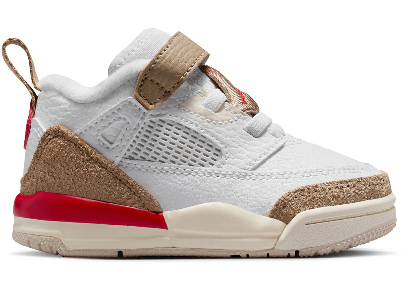 ナイキ ジョーダン 白色 ホワイト カモ柄 ファイア 赤 レッド ジュニア キッズ JORDAN SPIZIKE LOW WHITE DESERT CAMO (TD) / WHITE DESERT CAMO SAIL FIRE RED
