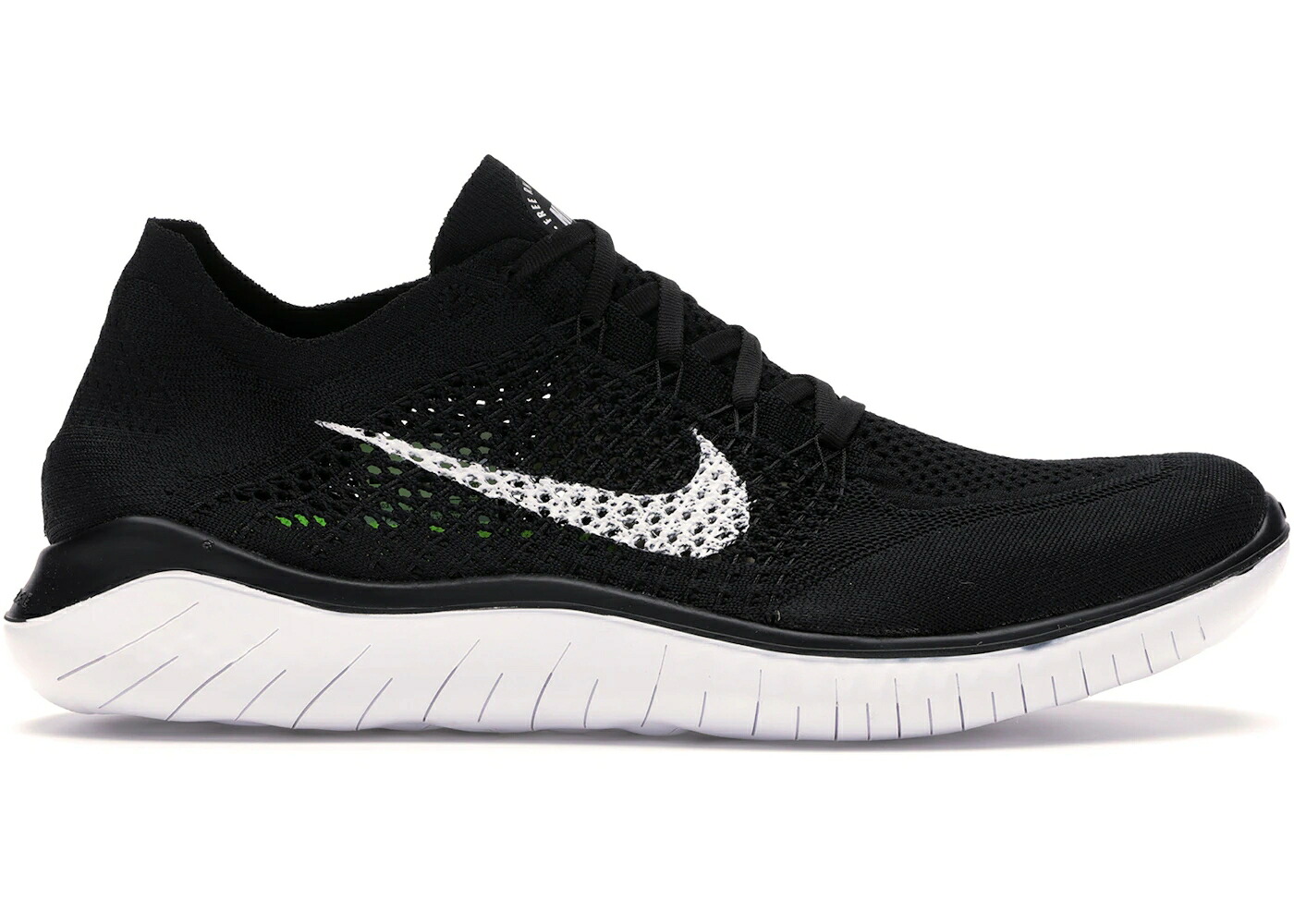 ナイキ フリー フライニット 黒色 ブラック 白色 ホワイト スニーカー メンズ NIKE FREE RN FLYKNIT 2018 BLACK WHITE / BLACK WHITE
