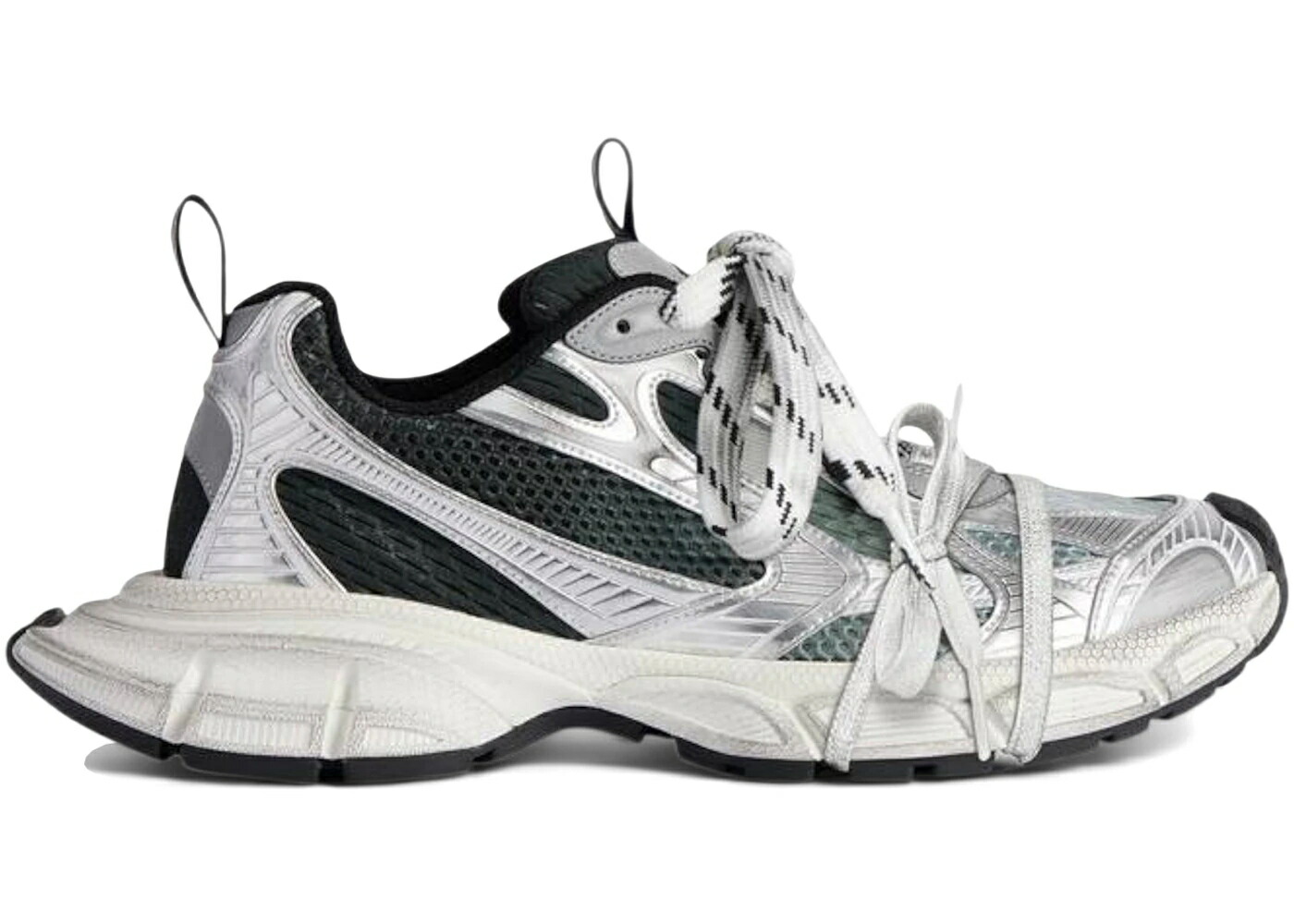 バレンシアガ 黒色 ブラック 銀色 シルバー 灰色 グレー 白色 ホワイト スニーカー メンズ BALENCIAGA 3XL WORN-OUT GRADIENT BLACK SILVER / BLACK GREY WHITE