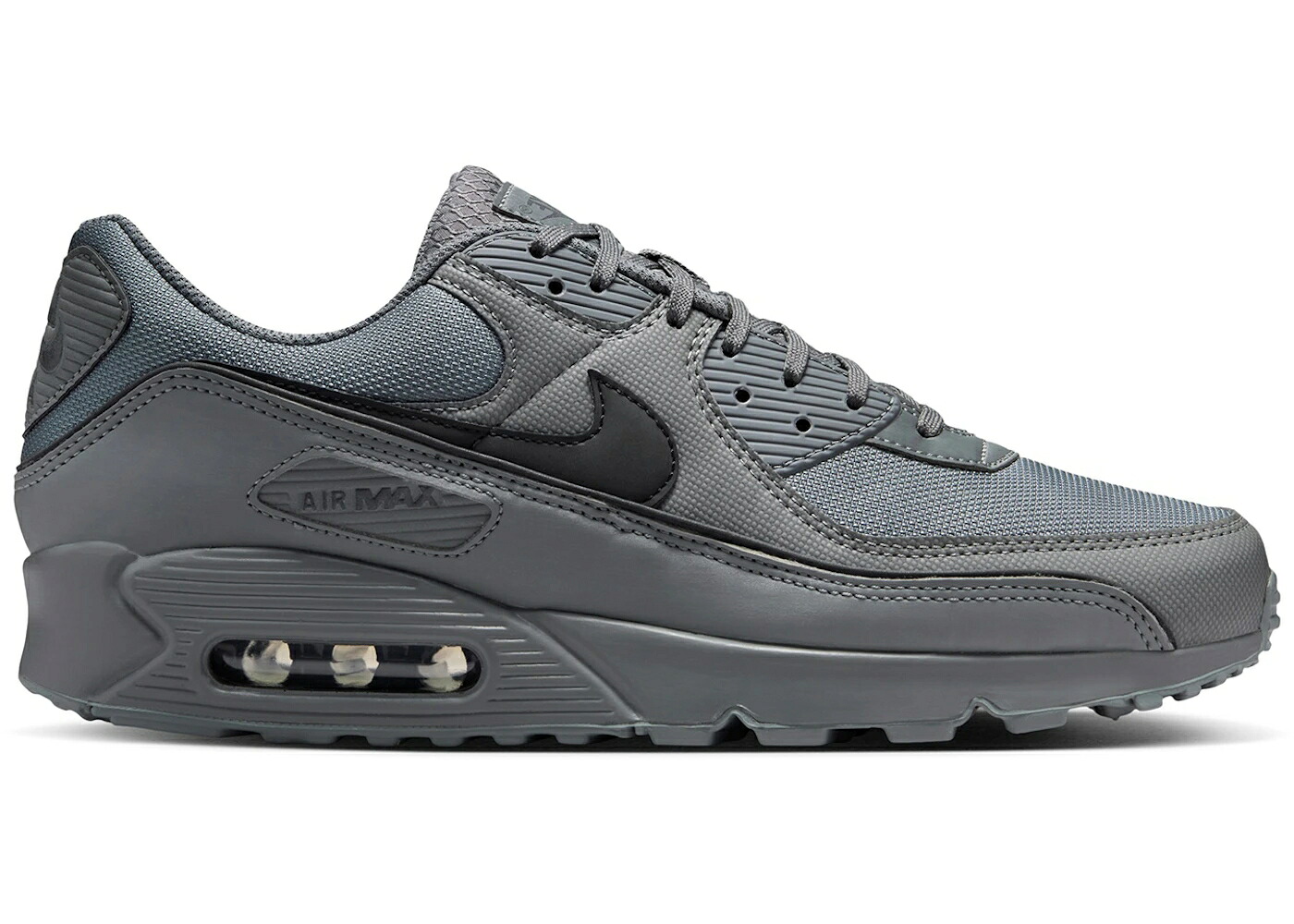ナイキ マックス プレミアム 灰色 グレー 黒色 ブラック エアマックス スニーカー メンズ NIKE AIR MAX 90 PREMIUM SMOKE GREY BLACK / SMOKE GREY SMOKE GREY BLACK｜スニケス
