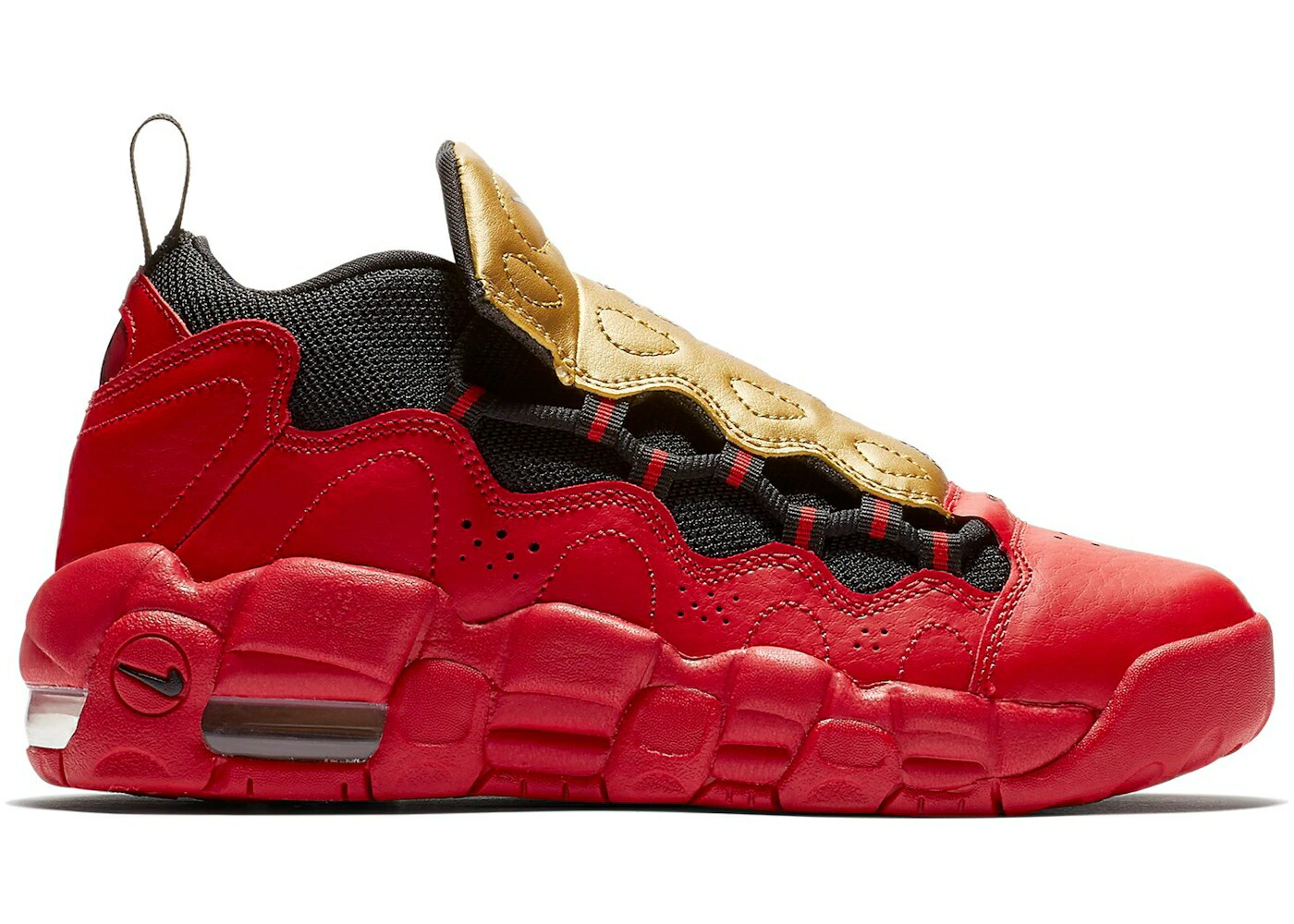 ナイキ 赤 赤いこと ゴールド 黒いこと 黒いこと エアモアマネー 御坊っちゃん キッズ NIKE AIR MORE MONEY UNIVERSITY RED METALLIC GOLD (GS) / UNIVERSITY RED BLACK METALLIC もの言う花 マタニティ スニーカー