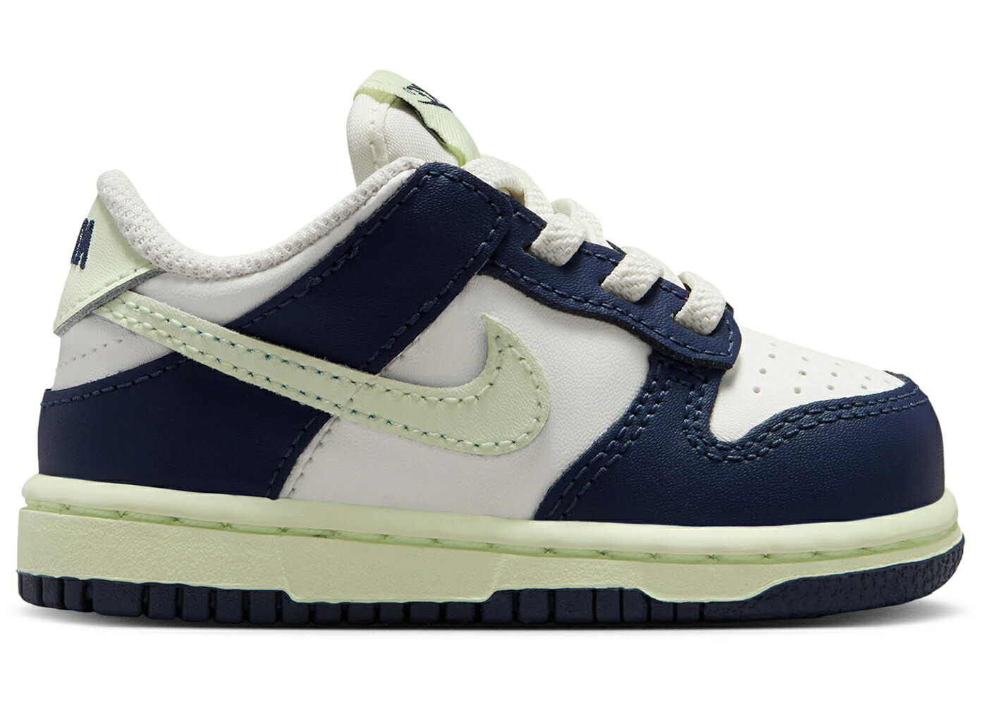 ナイキ ダンク 紺色 米国海軍 ダンクロー お坊っちゃん キッズ NIKE DUNK LOW SAIL MIDNIGHT NAVY VOLT TINT (TD) / SAIL MIDNIGHT NAVY VOLT TINT
