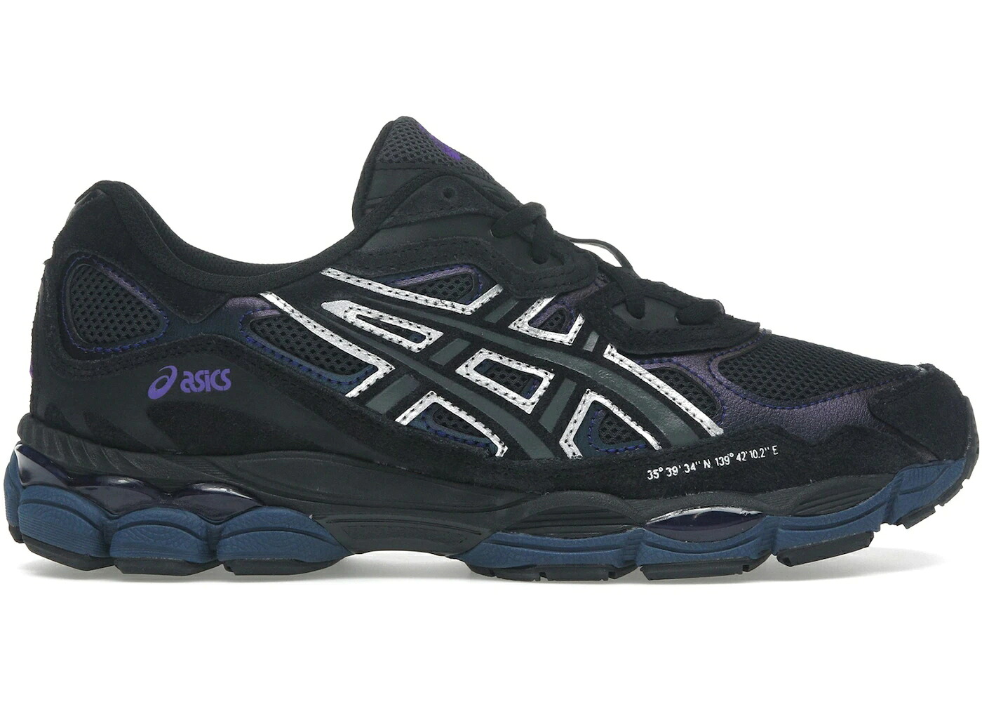 アシックス 黒色 ブラック 灰色 グレー 紫 パープル スニーカー メンズ ASICS GEL-NYC BLACK GRAPHITE GREY PURPLE / BLACK GRAPHITE GREY PURPLE｜スニケス