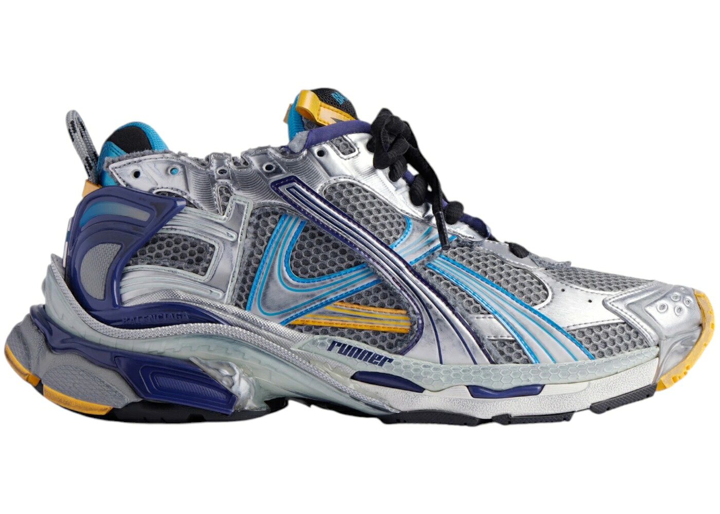 バレンシアガ 灰色 グレー 青色 ブルー 橙 オレンジ アクア スニーカー メンズ BALENCIAGA RUNNER GREY BLUE ORANGE AQUA / GREY BLUE ORANGE AQUA