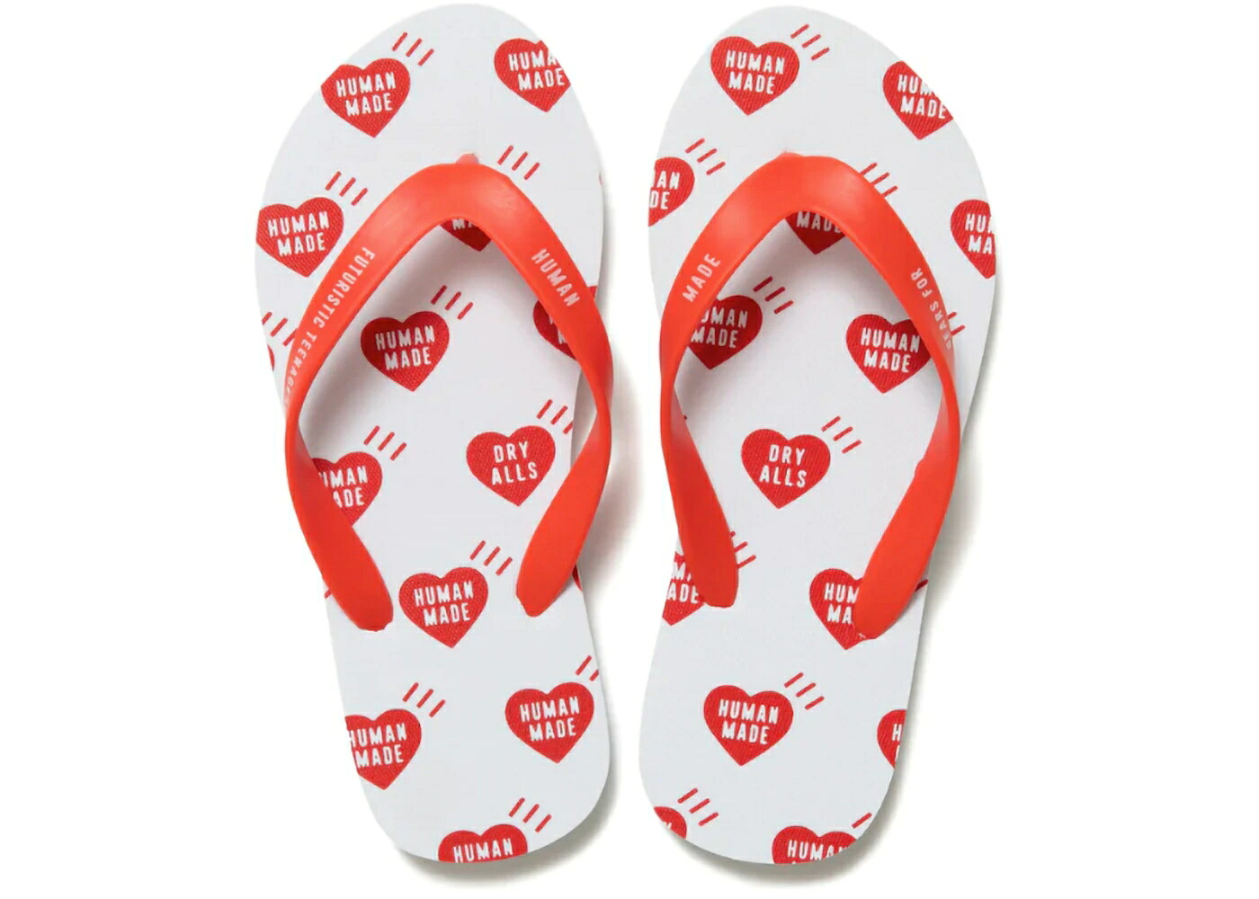ヒューマンメイド 白色 ホワイト 赤 レッド ビーチサンダル スニーカー ユニセックス HUMAN MADE HUMAN MADE HEART FLIP FLOPS WHITE RED / WHITE RED メンズ