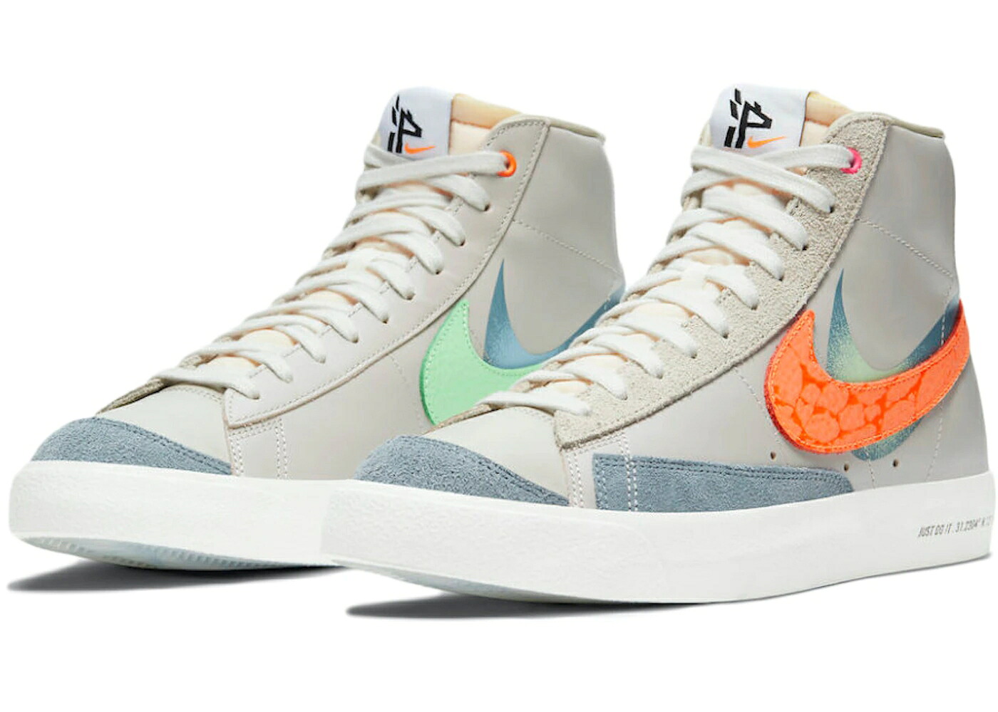 ナイキ ブレイザー ミッド 白色 ホワイト 橙 オレンジ 青色 ブルー スニーカー メンズ NIKE BLAZER MID 77 SHANGHAI PACK / WHITE ORANGE BLUE｜スニケス