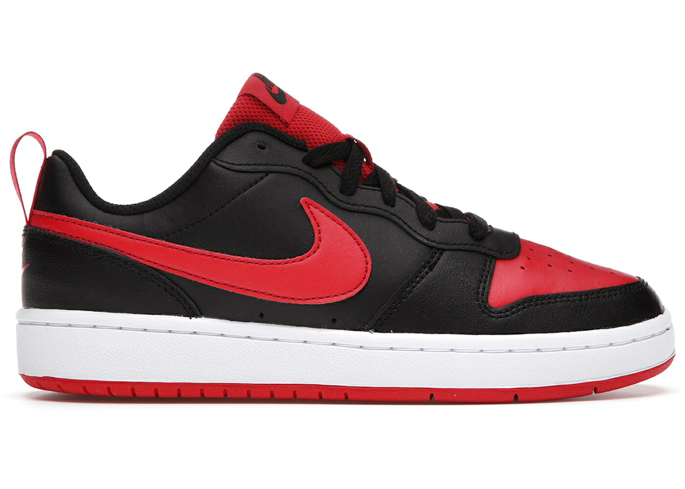 ナイキ コート 黒色 ブラック 赤 レッド 白色 ホワイト コートバーロウ ジュニア キッズ NIKE COURT BOROUGH LOW 2 BLACK UNIVERSITY RED (GS) / BLACK UNIVERSITY RED WHITE ベビー マタニティ スニーカー