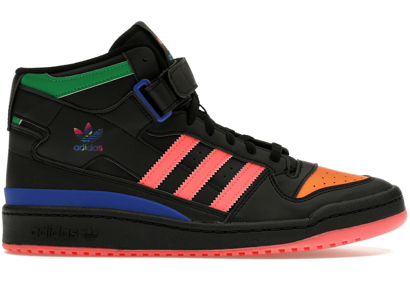 アディダス フォーラム ミッド コア 黒色 ブラック 青色 ブルー スニーカー メンズ ADIDAS FORUM MID CORE BLACK MULTICOLOR / CORE BLACK CORE BLACK BOLD BLUE