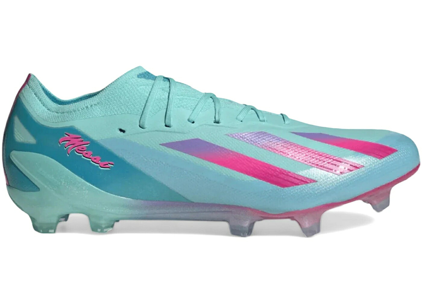 アディダス マイアミ アクア ピンク シアン MESSI.1 スニーカー メンズ ADIDAS X CRAZYFAST FG BIENVENIDO A MIAMI / FLASH AQUA LUCID PINK LUCID CYAN