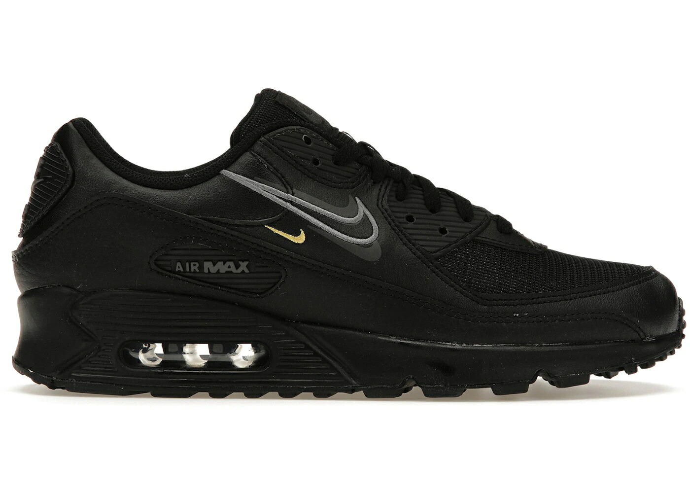 ナイキ マックス 黒色 ブラック 灰色 グレー エアマックス スニーカー メンズ NIKE AIR MAX 90 MULTI-SWOOSH BLACK / BLACK DARK SMOKE GREY SOLAR
