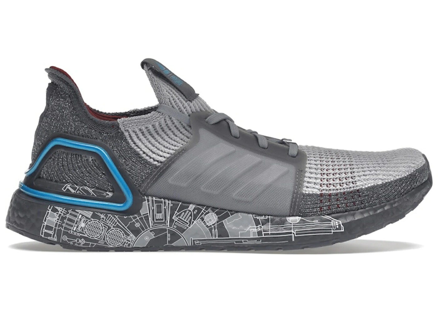 アディダス ウルトラ ブースト 薄墨色 薄墨色 シアン ウルトラブースト スターウォーズ スニーカー メンズ ADIDAS ULTRA BOOST 19 STAR WARS MILLENNIUM / GREY FIVE GREY TWO BRIGHT CYAN