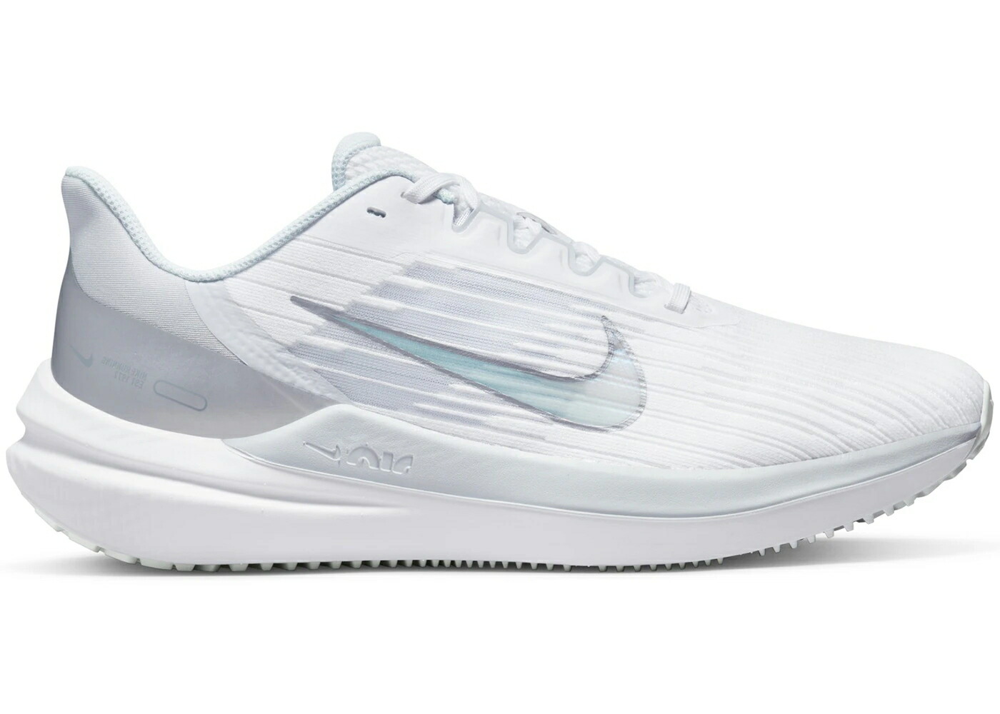 ナイキ 白いこと 白いこと しろがね色 しろがね色 純然たる WOMEN\u0027S スニーカー レディース NIKE AIR WINFLO 9 WHITE METALLIC SILVER (WOMEN\u0027S) / WHITE METALLIC SILVER PURE
