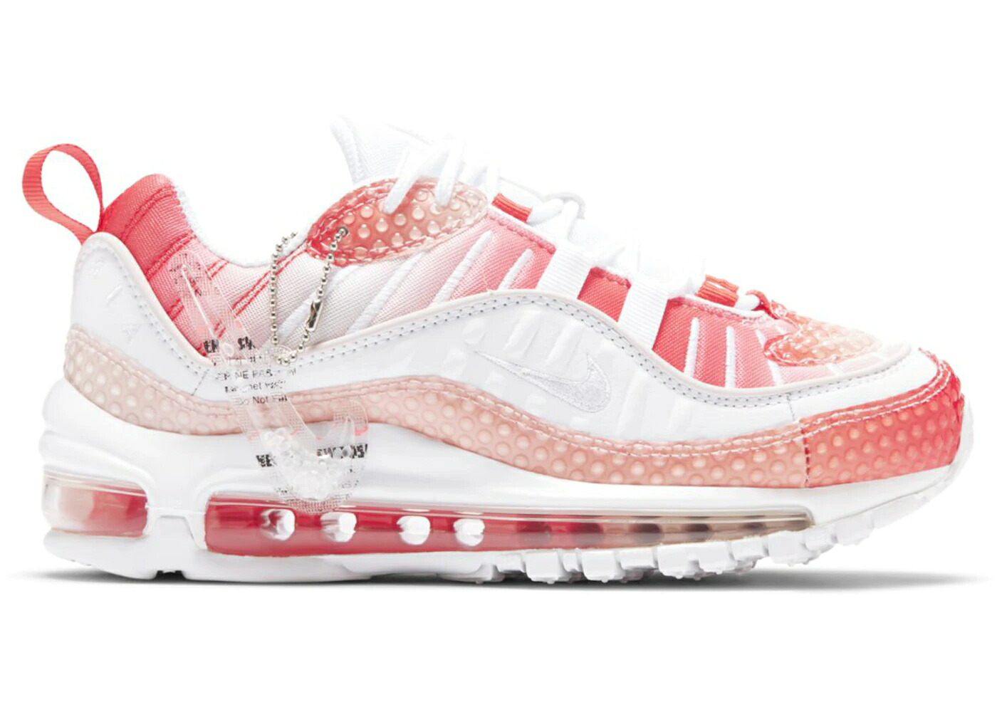 ナイキ マックス バブル トラック 赤 レッド 白色 ホワイト ローズ エアマックス WOMEN\'S スニーカー レディース NIKE AIR MAX 98 BUBBLE PACK TRACK RED (WOMEN\'S) / TRACK RED WHITE BARELY ROSE｜スニケス