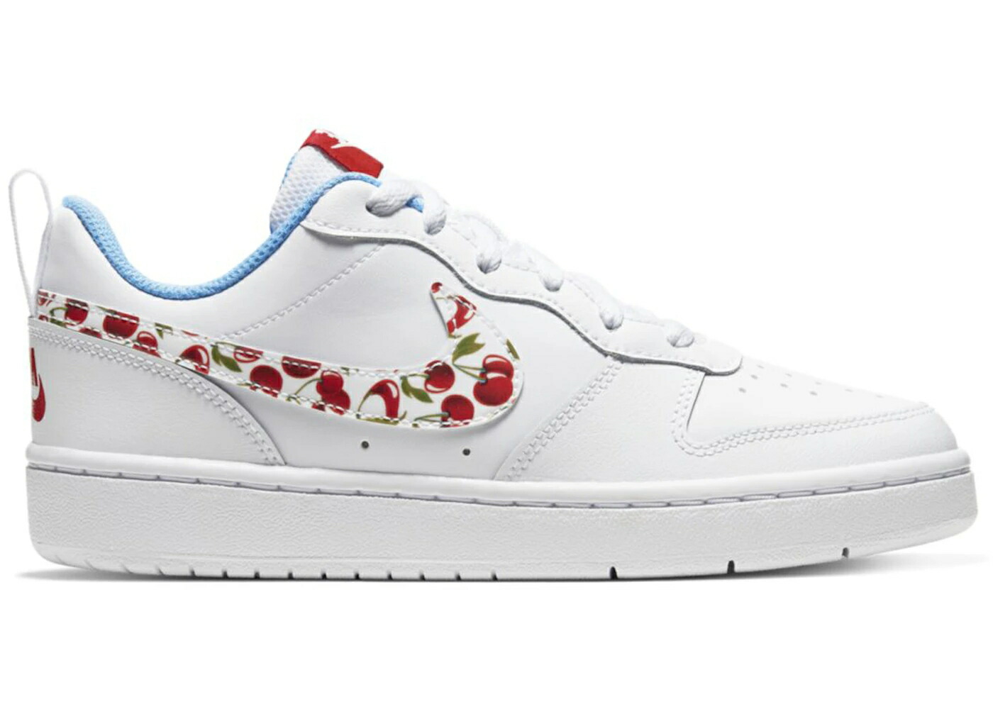 ナイキ コート 白色 ホワイト 青色 ブルー トラック 赤 レッド コートバーロウ ジュニア キッズ NIKE COURT BOROUGH LOW 2 WHITE CHERRY (GS) / WHITE UNIVERSITY BLUE TRACK RED ベビー マタニティ スニーカー