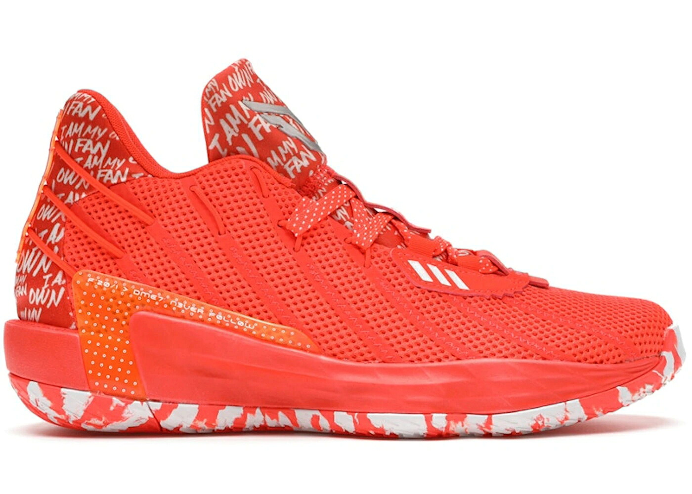 アディダス 赤 赤いこと 白いこと 白いこと スニーカー メンズ ADIDAS DAME 7 I AM MY OWN FAN SOLAR RED / SOLAR RED CLOUD WHITE SOLAR RED
