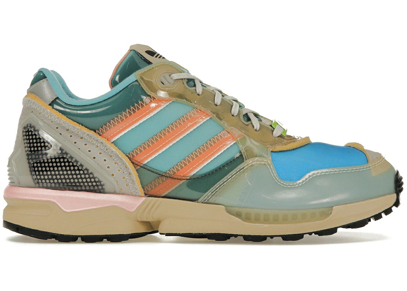 アディダス 青み 青色 シアン スニーカー メンズ ADIDAS ZX 6000 INSIDE OUT XZ 0006 BLUE / BRIGHT CYAN CHALK CORAL