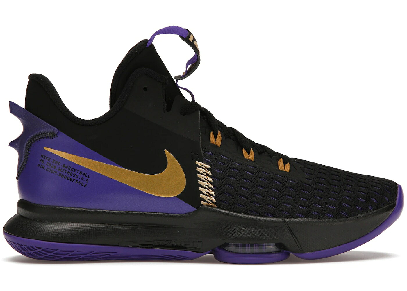 ナイキ レブロン レイカーズ 黒いこと 黒いこと ゴールド ウィットネス スニーカー メンズ NIKE LEBRON WITNESS 5 LAKERS / BLACK METALLIC GOLD FIERCE