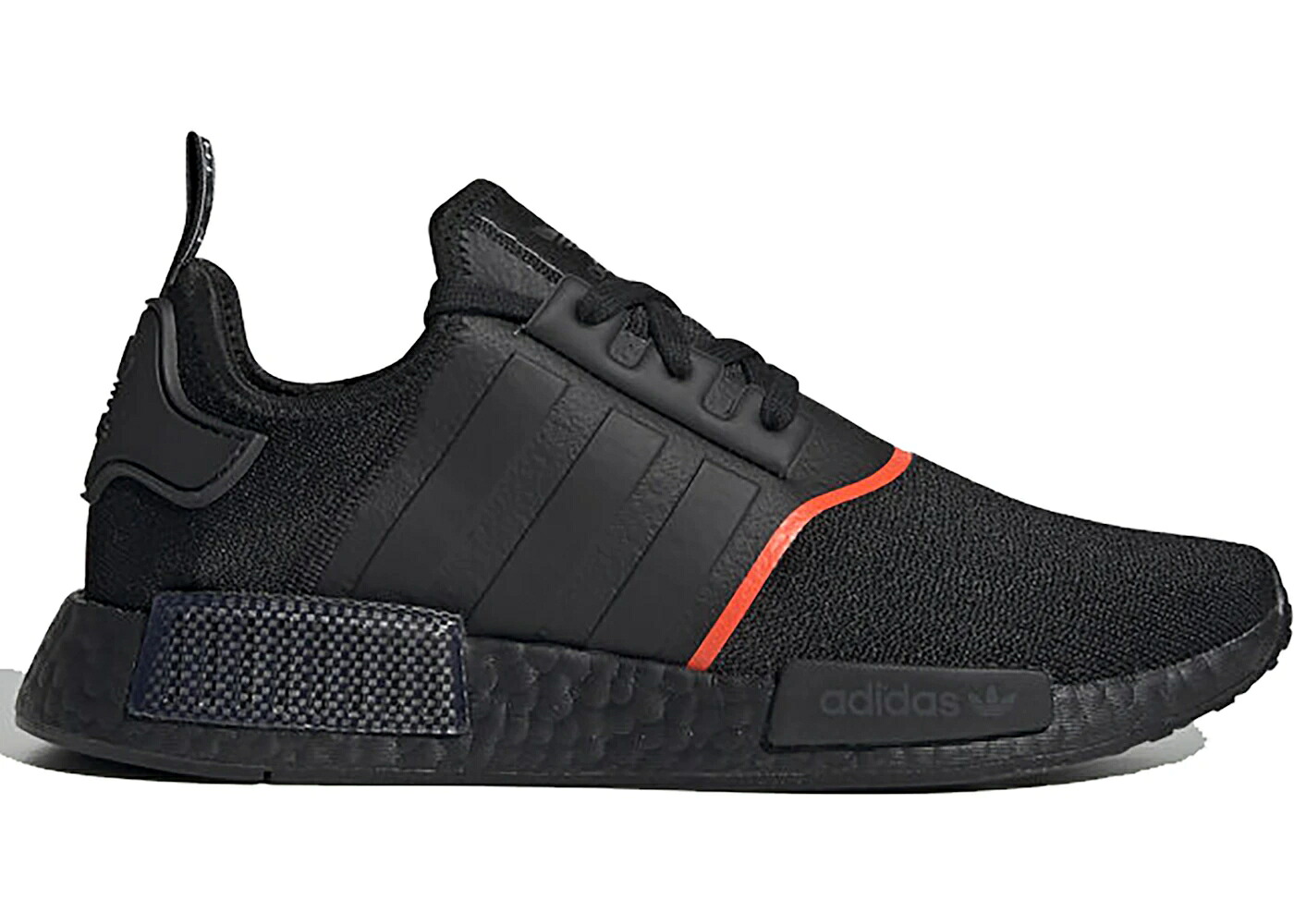 アディダス コア 黒色 ブラック 赤 レッド スニーカー メンズ ADIDAS NMD R1 CORE BLACK SOLAR RED LINE / CORE BLACK CORE BLACK SOLAR RED