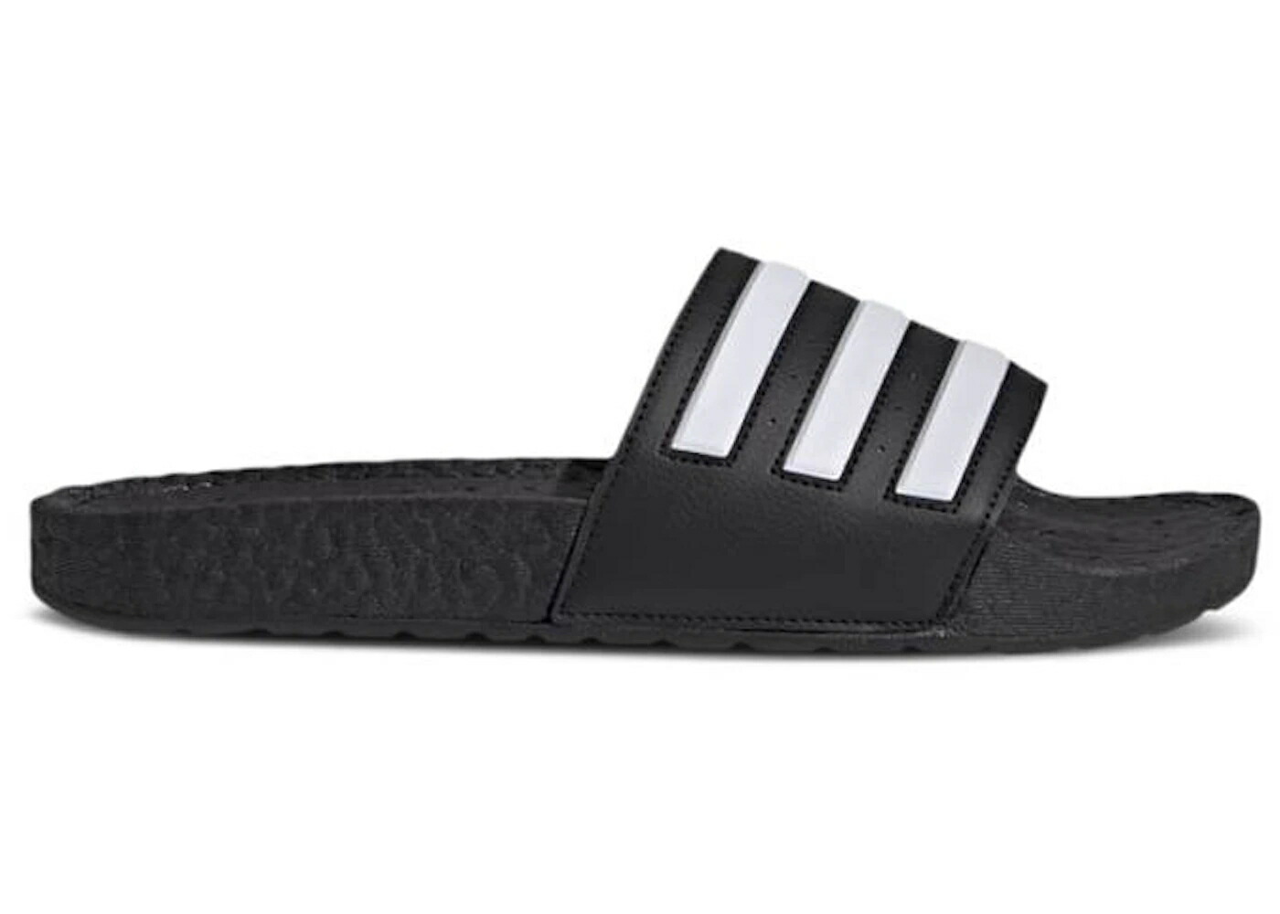 アディダス アディレッタ ブースト 黒色 ブラック 白色 ホワイト コア スニーカー メンズ ADIDAS ADILETTE BOOST SLIDES BLACK WHITE STRIPES / CORE BLACK CLOUD WHITE CORE