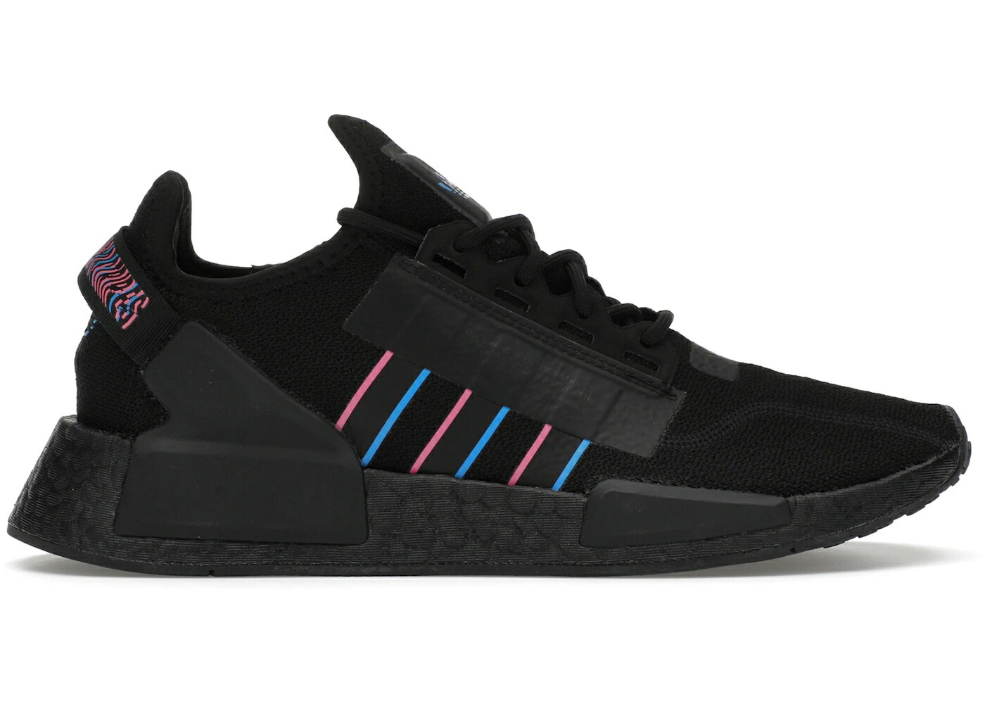 アディダス 黒色 ブラック マジェンタ コア 青色 ブルー スニーカー メンズ ADIDAS NMD R1 V2 BLACK PULSE MAGENTA / CORE BLACK PULSE BLUE PULSE