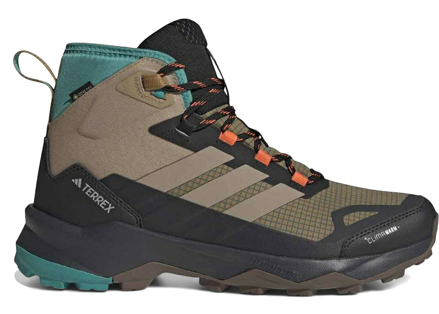 アディダス ミッド ゴアテックス カーゴ ピュア CLIMAWARM+ スニーカー メンズ ADIDAS TERREX SKYCHASER AX5 MID GORE-TEX CARDBOARD BLANCH CARGO / CARDBOARD BLANCH CARGO PURE TEAL｜スニケス
