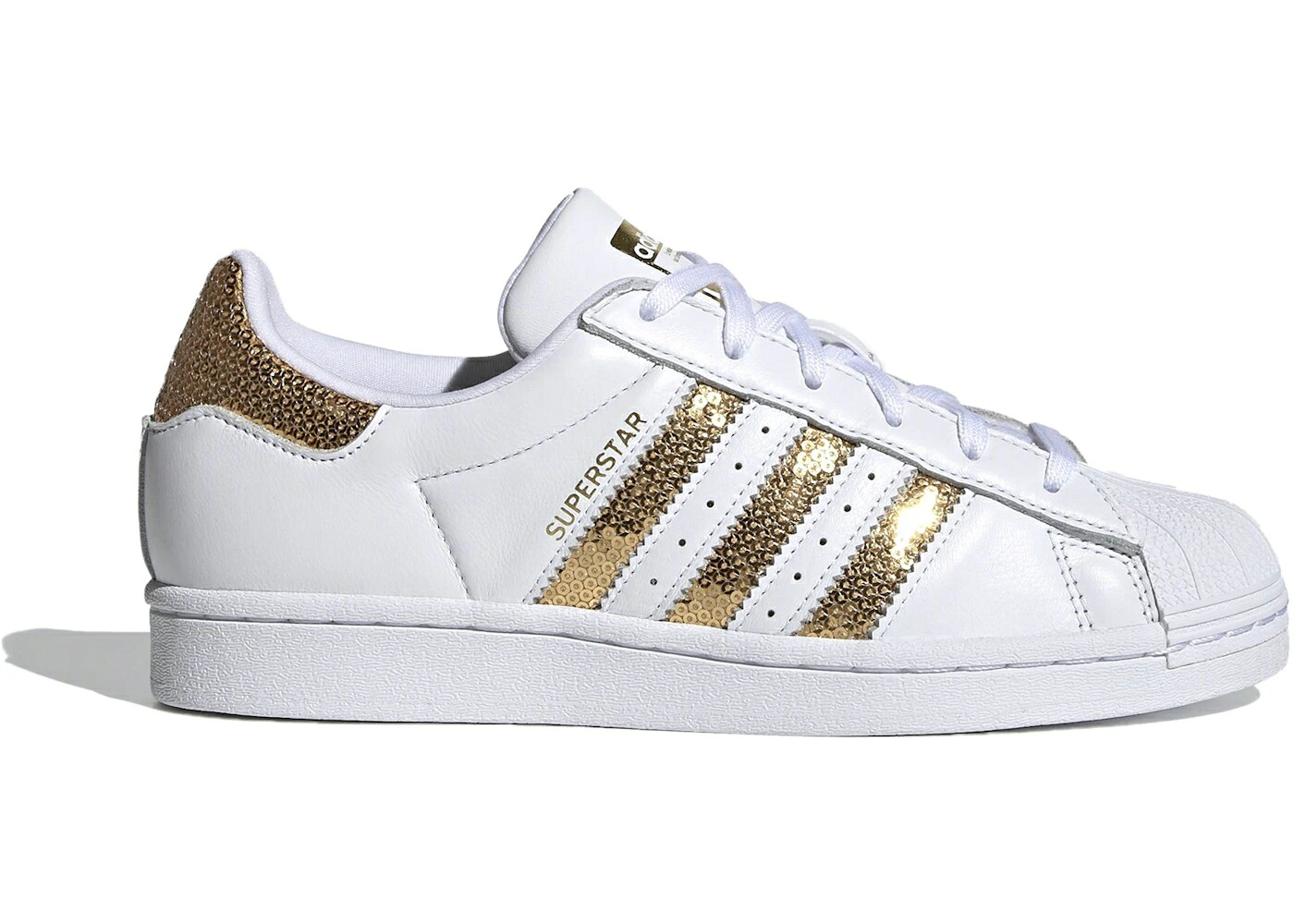 アディダス スーパースター 白色 ホワイト ゴールド WOMEN'S スニーカー レディース ADIDAS SUPERSTAR WHITE GOLD SEQUINS (WOMEN'S) / CLOUD WHITE GOLD METALLIC CLOUD｜スニケス 45,120円