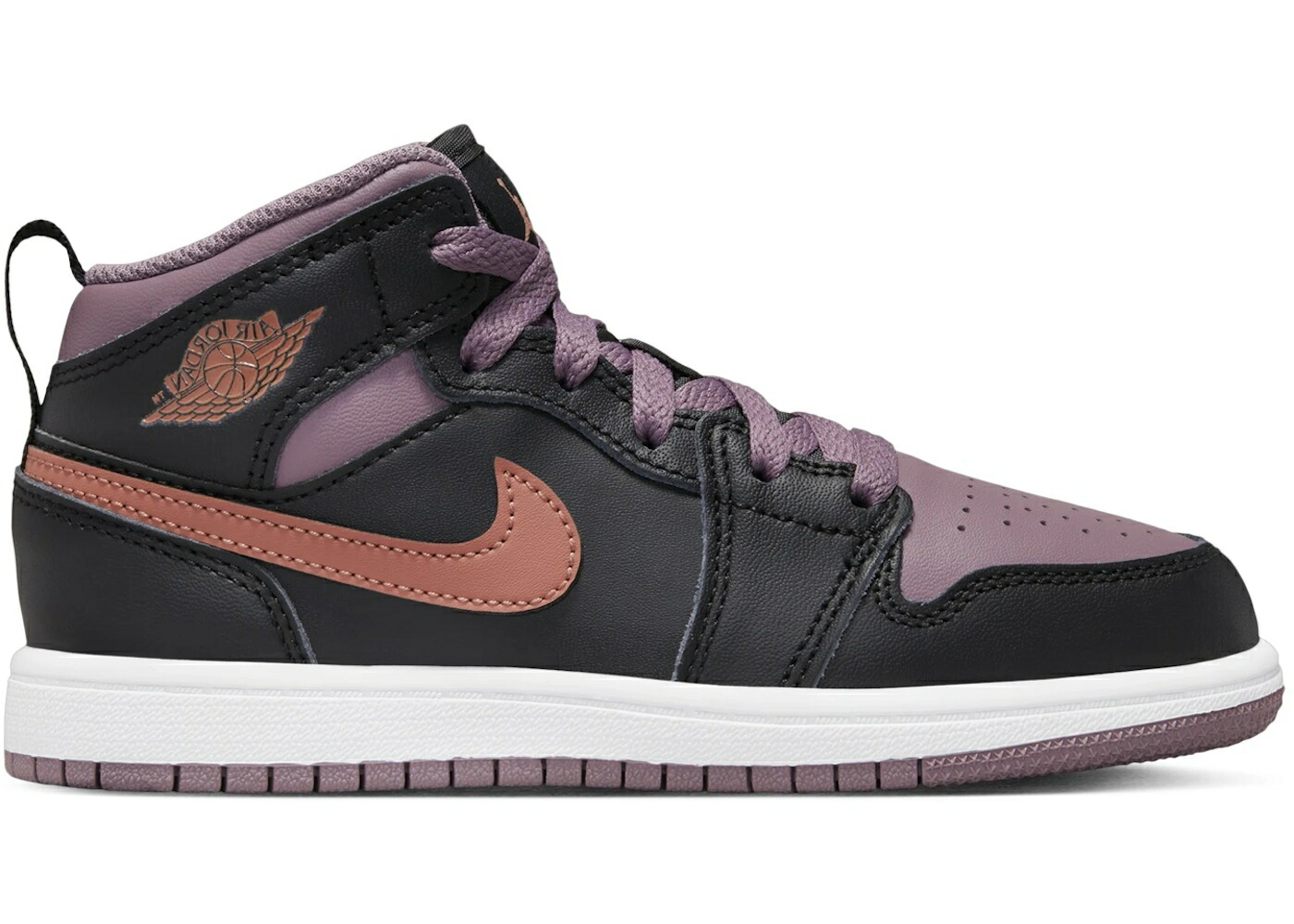 ナイキ ジョーダン ミッド 黒色 ブラック スカイ 白色 ホワイト 橙 オレンジ ジュニア キッズ JORDAN 1 MID SE BLACK SKY J MAUVE WHITE ORANGE (PS) / BLACK SKY J MAUVE WHITE SKY J ベビー マタニティ スニー