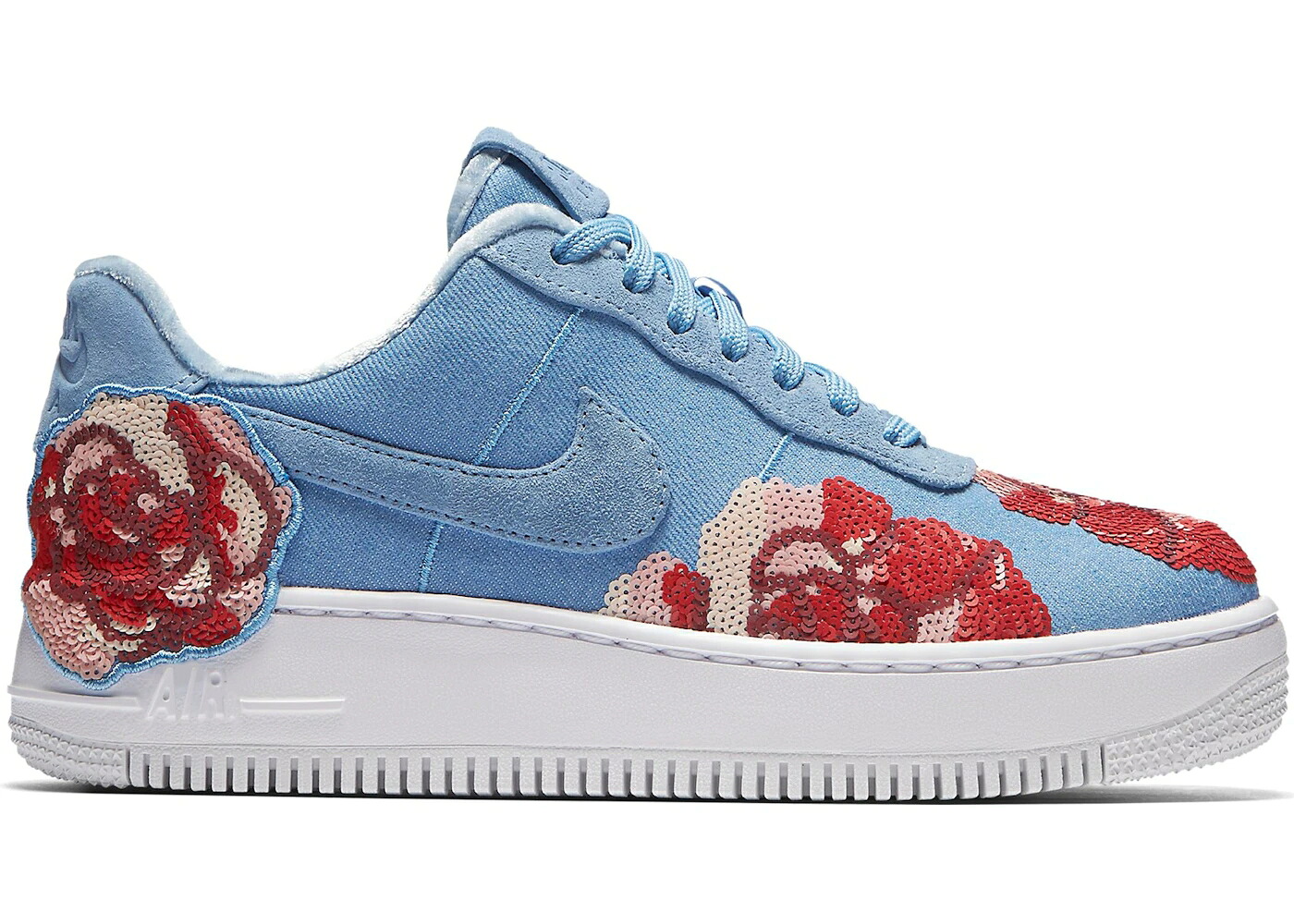 ナイキ ジーンズ サクラ色 天の原 空軍 WOMEN\u0027S スニーカー レディース NIKE AIR FORCE 1 UPSTEP LOW DENIM ROSE SKY (WOMEN\u0027S) / DECEMBER SKY DECEMBER SKY