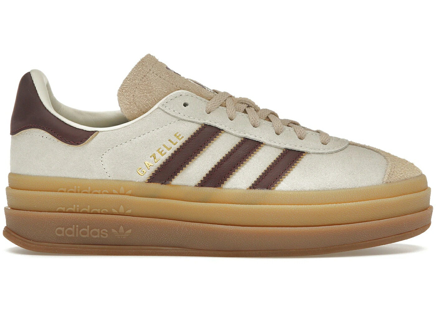 アディダス ガゼル クリーム 白色 ホワイト マルーン マジック ベージュ WOMEN スニーカー レディース ADIDAS GAZELLE BOLD CREAM WHITE MAROON (WOMEN) / CREAM WHITE MAROON MAGIC BEIGE